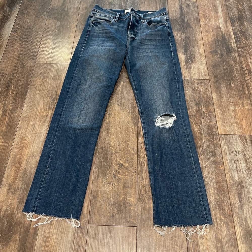 Frame Denim Women's Straight Leg Jeans - Dark Blue
